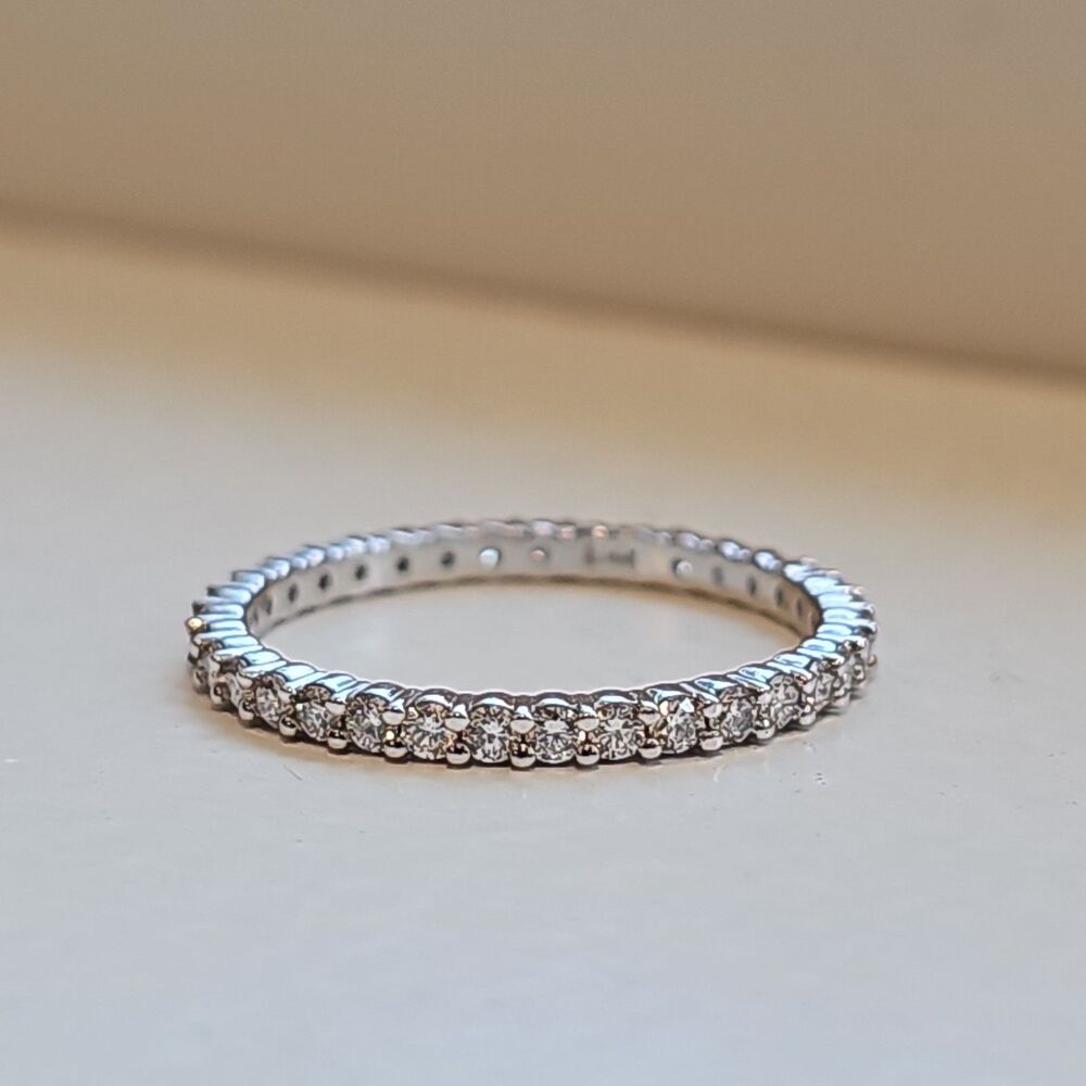 14kw Diamond Eternity Band Wedding Stackable Size 8 14k White Gold